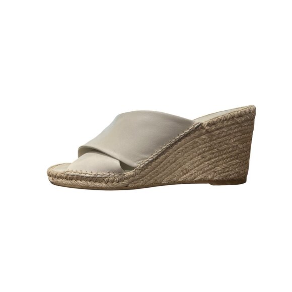Vince Gaelan Sandals Square Toe White Crossover Espadrille Wedge Womens Size 9 - Picture 10 of 10